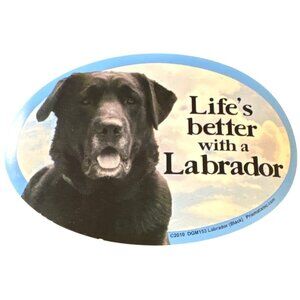 Black Labrador Magnet Oval Shape Life Better With Labrador USA 2010 DGM153 Loose